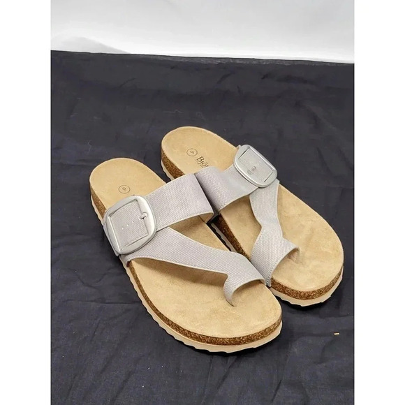 Bjornda Faux Leather Slip On Single Band Toe Strap Cork Bed Sandal size 9M - Picture 1 of 6